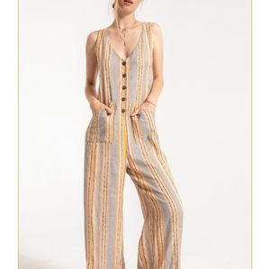 Others Follow multi striped jumpsuit  size M